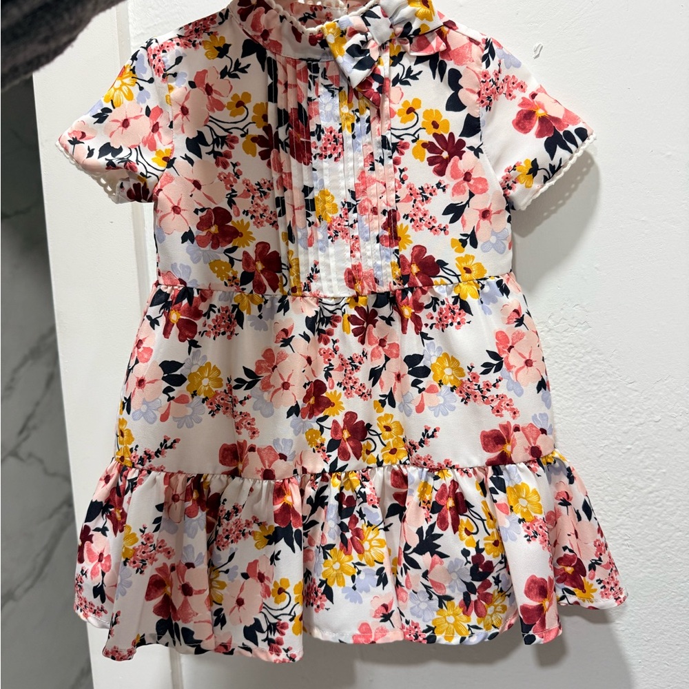 Janie and Jack Floral Kids Dress - Pink, Yellow, Red